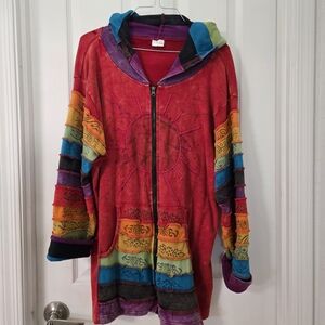 Colorful Hooded Zip-Up Jacket